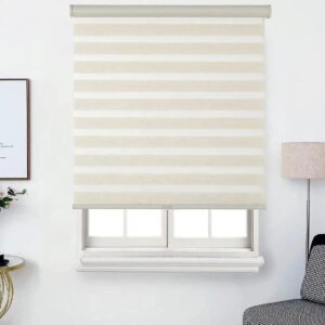 Zebra Blinds/Roller Blinds/Blinds for Windows/ Window Blinds for Home Office (IVORY)
